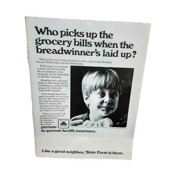 1973 State Farm Insurance Print Ad – Who Picks Up the Bills 1970s Health - Picture 1 of 1